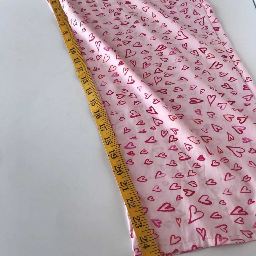 Joie Heart Love Pajama Set Long Sleeve Button Down Top & Pants w/ Pockets size L